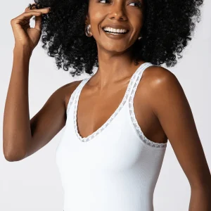 Blusa T-shirt sem mangas Renda Feminina Lupo