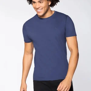 T-shirt Algodão Com Elastano Gola Redonda