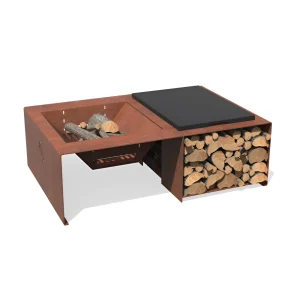 Braseiro/ Fire Pit Module s/ Grelhas Aço Corten