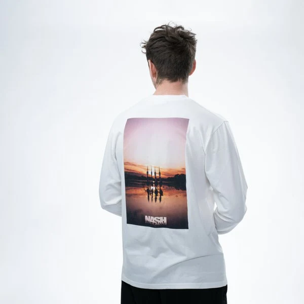 T-shirt Nash Make It Happen Sunset Branco manga comprida - Image 5