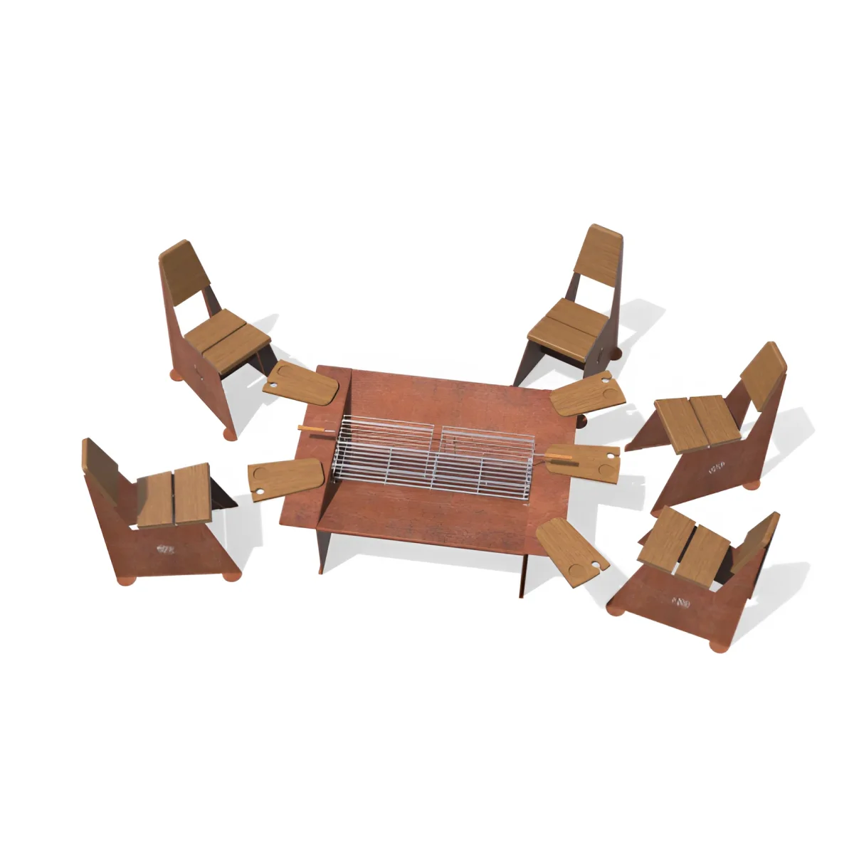 Conjunto Zig - Braseiro + Cadeiras + Porta Lenha - Image 2